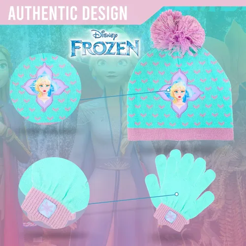 Miniatura 5 de Disney Frozen - Gorro de invierno para niñas y niños pequeños y guantes de nieve para niños Elsa y Anna con guantes de nieve