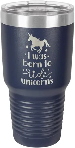 Miniatura 17 de I Was BORN TO RIDE UNICORNS Grabado vaso de 325 ml, grabado con láser, taza de viaje de acero con recubrimiento en polvo, libre de BPA, con camello