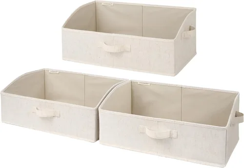 Miniatura 11 de StorageWorks - Contenedores de almacenamiento para armario, caja organizadora trapezoidal para estantes, contenedor de tela para ropa, cestas Marrón