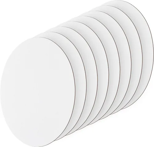 Miniatura 8 de NBEADS 12 paneles redondos de lienzo de pintura, 5.9 x 5.9 pulgadas, tableros de dibujo de lienzo en blanco para pintura al óleo y acrílica