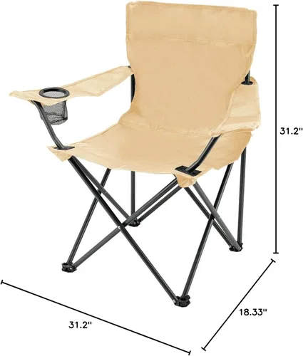 Miniatura 3 de kakusee Silla de ocio portátil LL-10 con reposabrazos, capacidad de carga: 176,4 x 18,5 x 31,5 pulgadas (31.5 x 18.5 x 31.5 in), beige, resistente a