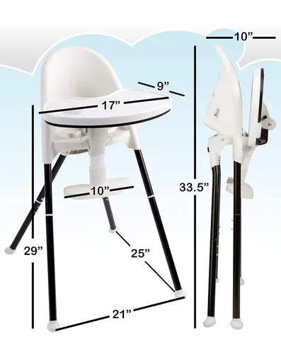 Miniatura 6 de Primo Cozy Tot - Silla alta plegable convertible de lujo y silla para niños pequeños, silla alta plegable portátil para bebé/niños pequeños, apta