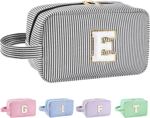 Miniatura 177 de Regalos personalizados para mujeres, bolsa de maquillaje con inicial, bolsa de maquillaje de viaje, bolsa de cosméticos, bolsa de artículos