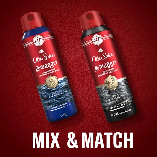 Miniatura 12 de Old Spice Spray corporal sin aluminio para hombres, protección contra olores 24/7, fragancia y frescura duraderas 24/7, aroma de calidad de colonia