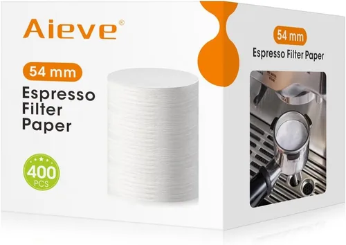 Aieve Filtro de papel para espresso compatible con cafetera Breville Barista, 54 mm Filtro de papel para portafiltro Filtro de disco para espresso