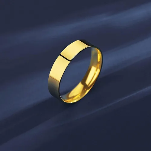 Miniatura 10 de Anillos chapados en oro de 14 quilates, anillos modernos de oro de banda ancha, anillos gruesos para mujeres y hombres