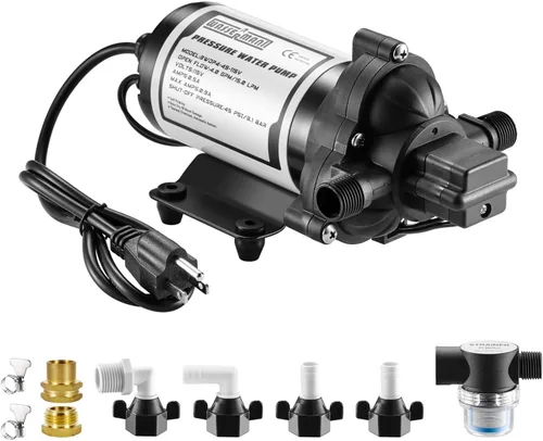WASSERMANN Bombas de agua RV 115V AC Bomba de presión con interruptor de presión, bomba de agua autocebante 4.0GPM 45PSI, bomba de agua dulce para