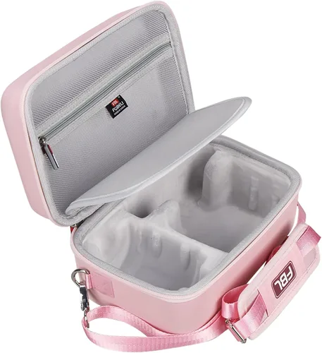 Miniatura 3 de FBLFOBELI Estuche de almacenamiento de viaje EVA para Canon EOS Rebel T7 / T8i / T5 / R50 / R100 Cámara DSLR con lente de 18-55mm, Bolsa de Rosa