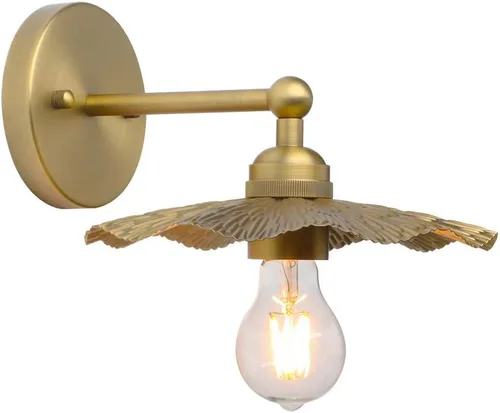 Pathson Aplique de Pared de Metal Vintage con Acabado de Latón, Accesorio de Lámpara de Pared con Diseño Dividido en Forma de Flor, Arte Decorativo
