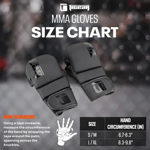 Miniatura 4 de Tigear Guantes Prime 2.0 MMA – Guantes híbridos de agarre y entrenamiento para hombres y mujeres Diseño de palma abierta con acolchado resistente