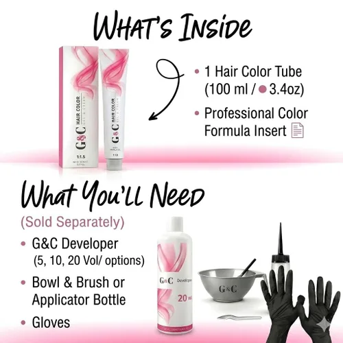 Miniatura 4 de Hair Bar NYC Colores permanentes profesionales para el cabello, 8.21, rubio ceniza violeta claro M.A.B. Sistema de color intenso y brillante