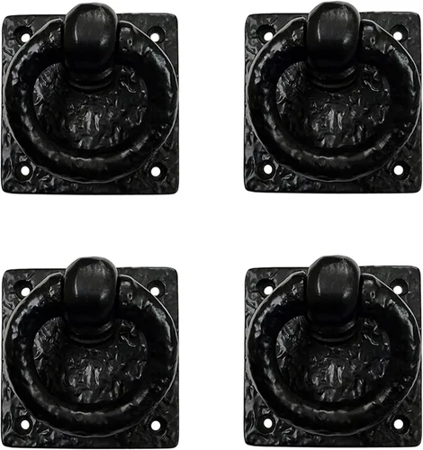 Miniatura 13 de Adonai Hardware "Adonikam" - Anillo de hierro fundido antiguo resistente para puerta de entrada frontal medieval (1 paquete, negro mate) para Mate