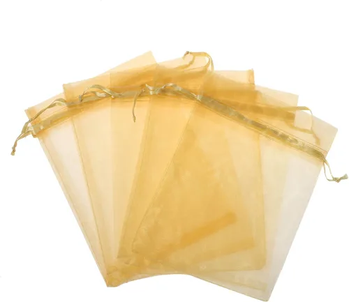 Kupoo Paquete de 50 piezas 8 x 12 pulgadas, bolsa de organza con cordón para envoltura de regalo para fiestas/juego/boda