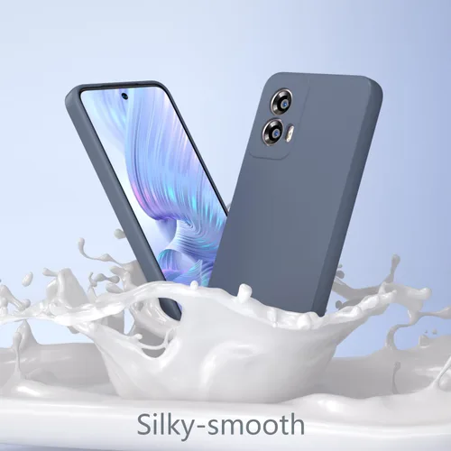 Miniatura 4 de Funda Moto G Power 5G 2024, silicona líquida, delgada, suave, TPU Fit, protección de cuerpo completo, a prueba de golpes, para G Power 2024 5G (gris)