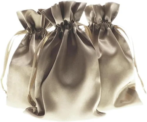 Miniatura 7 de Bolsas con cordón de satén azul bebé para regalo y recuerdo de boda, 5 x 8 pulgadas, 50 por paquete