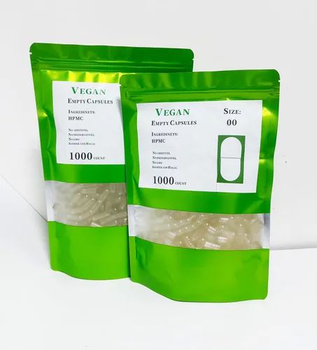 1000 cápsulas veganas vacías tamaño 00-Halal Clear Veg Cápsulas 00# separadas en un solo paquete para hacer tus propios suplementos