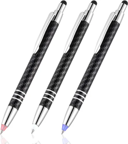 Pluma con punta iluminada y lápiz capacitivo 3 en 1 - Bolígrafo con luz LED, pluma para escribir en la oscuridad con luz - Juego de 3 - Luz Luz