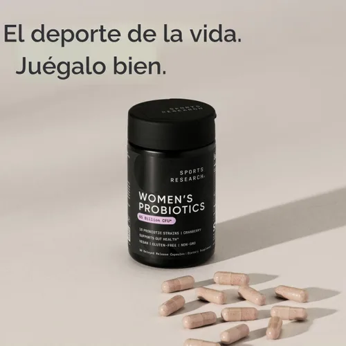 Miniatura 7 de Sports Research Probióticos para Mujeres con Prebióticos, 65 Mil Millones de UFC - Cápsulas Veganas para la Salud Intestinal y Apoyo Digestivo