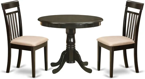 Miniatura 10 de East West Furniture AANCA5-MAH-W Juego de mesa de comedor de 5 piezas incluye una mesa de cocina redonda con pedestal y 4 sillas de comedor, 36 x 36