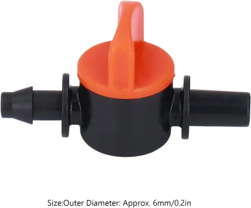 Miniatura 2 de Alvinlite 50pcs Drip Irrigation Switch Irrigation Control Valve Two Size End 1/2 Inch 1/4 Inch Drip Valve Gate Switch Valves Hose Connectors Barbed