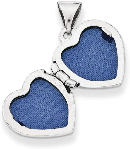 Miniatura 2 de 12mm Diamond Accent diseño con forma de corazón Locket en plata de ley
