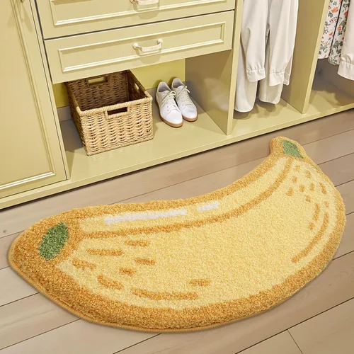 Miniatura 3 de LUMI Lindas alfombras de baño, divertidas alfombras de pasillo de frutas, alfombra de baño suave y esponjosa, absorbente, antideslizante para baño