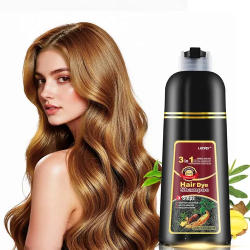 Miniatura 10 de leorx Champú de tinte para el cabello, 3 En 1 Color Miel Claro Champú Tinte para el Cabello Para Refrescar el Cabello Instantáneo Champú Para Light