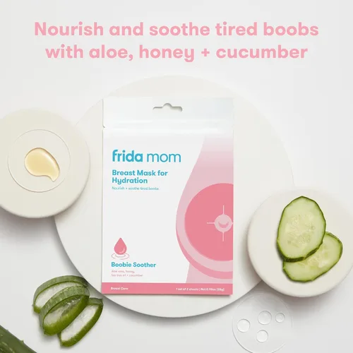 Miniatura 3 de Frida Mamá Mascarilla para hidratación, hecha con aloe vera, miel, aceite de árbol de té + pepino para nutrir + aliviar las tetas - 2 máscaras