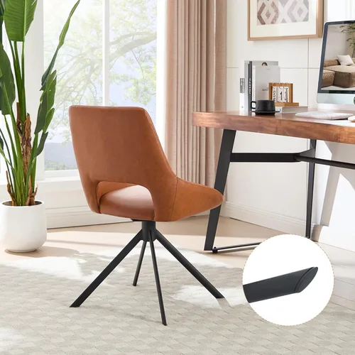 Miniatura 5 de Zesthouse Silla de escritorio moderna sin ruedas, silla giratoria de tocador con respaldo hueco, silla de oficina en casa sin brazos para niñas