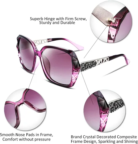 Miniatura 70 de FEISEDY - gafas de sol polarizadas para mujer, marco compuesto brillante B2289