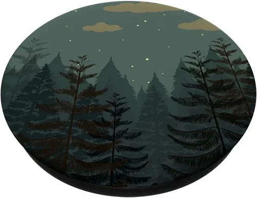 Miniatura 2 de Elegant Dark green PopSockets intercambiables con patrón verde bosque