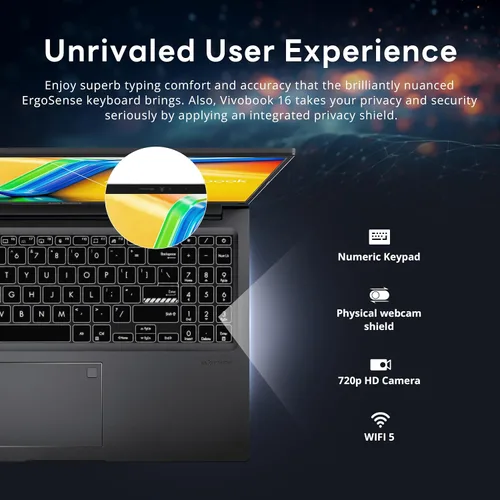 Miniatura 7 de ASUS Vivobook - Laptop WUXGA de 16 pulgadas, Intel i7-1355U, RAM DDR4 de 16 GB, gráficos Intel Iris Xe, almacenamiento de 1.5 TB