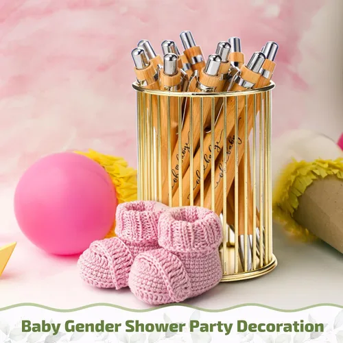 Miniatura 4 de Yeaqee 25 juegos de bolígrafos para baby shower, regalos para invitados, vegetación, bosque, baby shower, bolígrafos retráctiles, bolígrafos