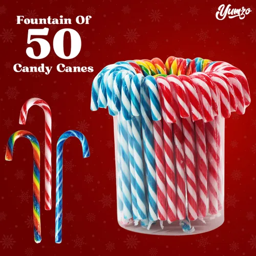Miniatura 3 de Bastones de caramelo de Navidad, tutti frutti, menta azul/blanca, mezcla de sabores de cereza roja y blanca, bastones de caramelo a granel envueltos