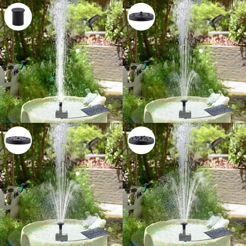 Miniatura 4 de Kit de bomba de fuente solar con panel solar separado, bomba de agua solar mejorada de 1.8 W con cable de 3 M de largo y 4 boquillas Fuente de agua
