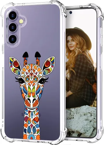 Miniatura 12 de Hungo Funda compatible con Samsung Galaxy S25 Plus/S24 Plus, diseño transparente, diseño femenino de piel femenina S24+ S25+ de astronauta