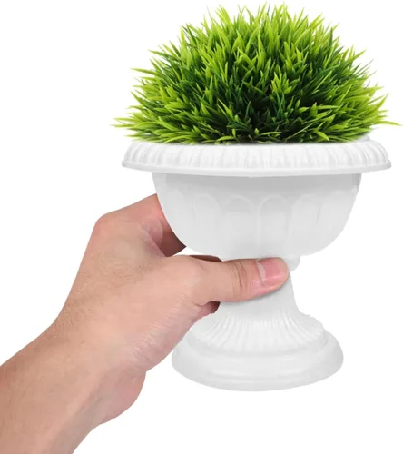 Miniatura 5 de Cabilock 4 mini macetas romanas decorativas de plástico para bodas, carreteras, pasillos, jardín, patio, uso doméstico, contenedores de plantas