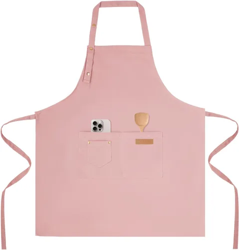 Miniatura 13 de Tosewever Delantales de Arte para Mujeres Pintura Cerámica Horneado, Delantal de Cocina con Correas de Hebilla para Hombres con Bolsillos para Chef