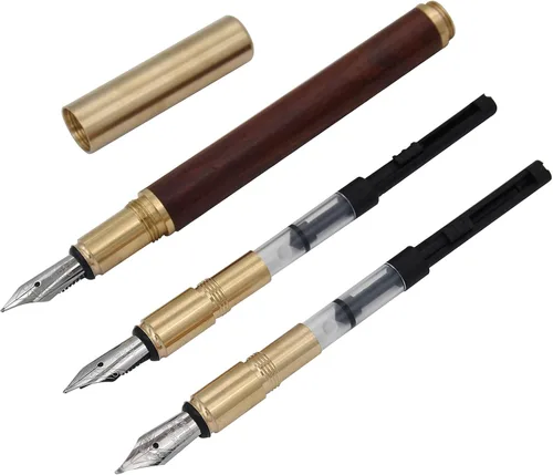Miniatura 11 de Pluma estilográfica de madera hecha a mano, párrafo corto (4.528 in), bolígrafo de viaje de bolsillo, bolígrafo de negocios, pluma de caligrafía