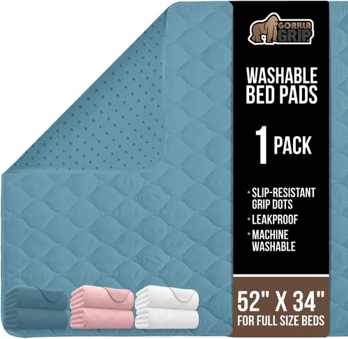 Miniatura 13 de GORILLA GRIP Almohadillas lavables, impermeables, reutilizables, de gran absorción, para incontinencia, a prueba de fugas, protector antideslizante