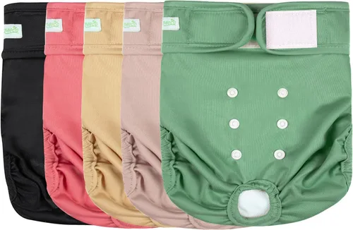 Miniatura 13 de wegreeco Pañales lavables para perros (paquete de 3), pañales para perros hembras altamente absorbentes para cachorros en celo, período