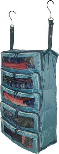 Pack Gear Organizador colgante de maleta, cubos de embalaje plegables esenciales de viaje, paquete grande o equipaje de mano, organizador de estante