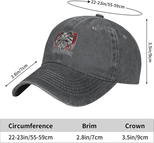 Miniatura 8 de Cowboy Hat Trendy Hats for Man and Women Djustable Four Season Outdoor Baseball Cap of Hell Skull with Angel Deep Heather