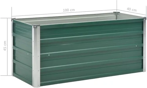 Miniatura 7 de Jardín elevado de acero galvanizado de 39.4 x 15.7 x 17.7 pulgadas, verde, cama de jardín elevada, macetas al aire libre para jardín de hierbas