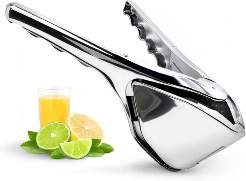 Exprimidor de limón de metal resistente, exprimidor manual de cítricos para lima y naranjas pequeñas, revestimiento de esmalte resistente a la