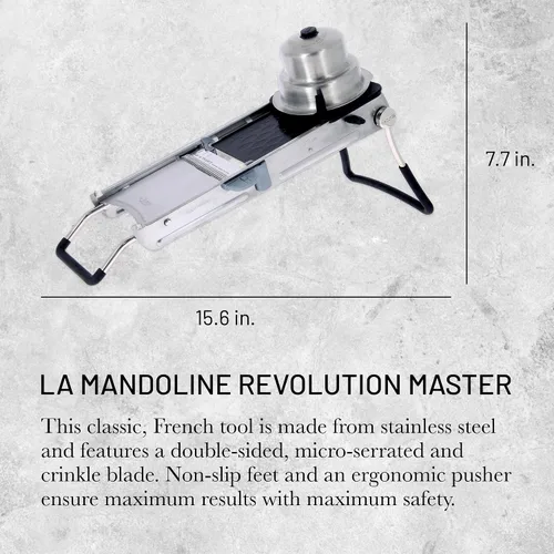 Miniatura 2 de de Buyer LA MANDOLINE REVOLUTION MASTER - Hoja extraíble de acero inoxidable de doble cara - Ideal para cortar, triturar, cortar en dados y cubitar