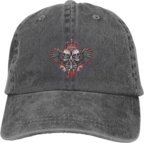Miniatura 9 de Cowboy Hat Trendy Hats for Man and Women Djustable Four Season Outdoor Baseball Cap of Hell Skull with Angel Deep Heather