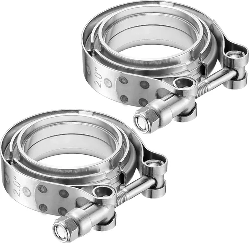 Miniatura 16 de Abrazadera de banda en V de 2,0 pulgadas con brida macho hembra universal 304 acero inoxidable para coche 1PC
