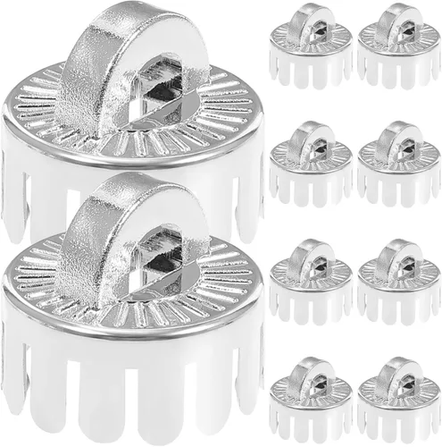 Gadpiparty Tapas redondas de repuesto para adornos de Navidad, 1.0 in, 10 piezas de metal extraíbles doradas, piezas de bolas de Navidad para