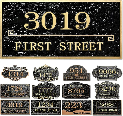 Miniatura 33 de Placa personalizada de dirección de casa, letrero de dirección de nombre de calle personalizado para números de casa, placa para buzón de garaje